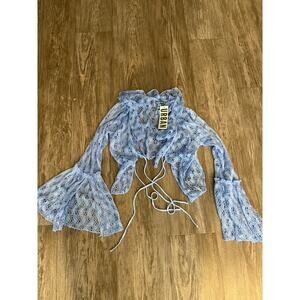 NWT Urban outfitters blue lace tie top